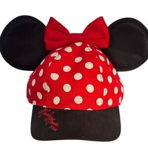 Disney Minnie Mouse Signature Youth Adjustable Baseball Cap - Ears and Bow